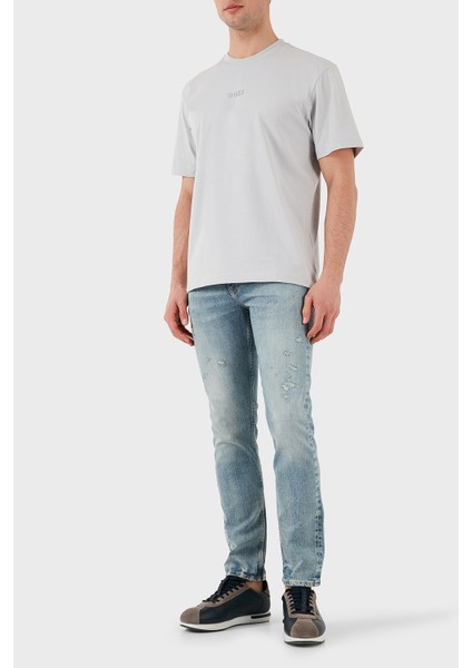 % 100 Pamuk Oversize Bisiklet Yaka Logolu T Shirt Erkek T Shirt 50519368 054 modelleri