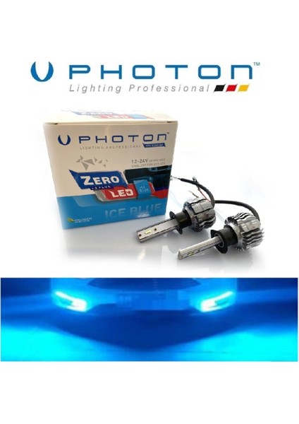 H1 LED Xenon Oto Ampul Zero Fansız Buz Mavi