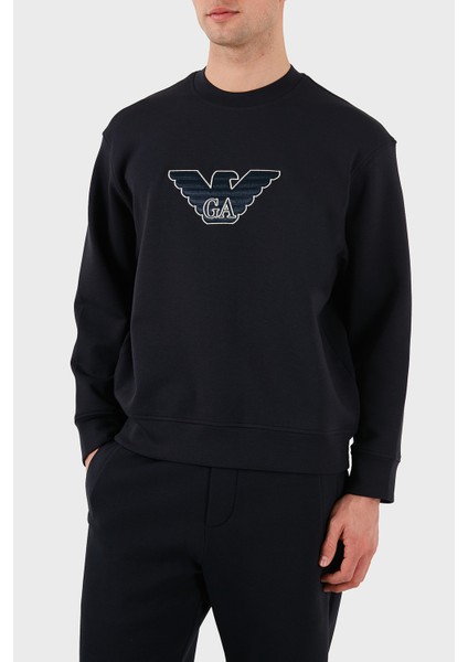 Logo Işlemeli Streç Pamuklu Regular Fit Bisiklet Yaka Sweat Erkek Sweat EM001052 AF10013 MB192