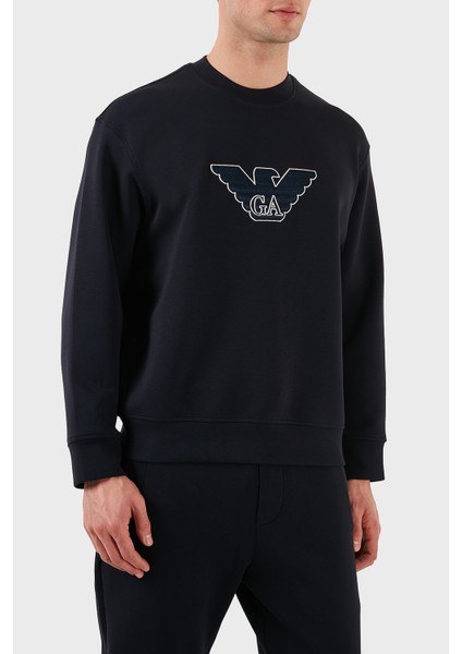Logo Işlemeli Streç Pamuklu Regular Fit Bisiklet Yaka Sweat Erkek Sweat EM001052 AF10013 MB192 fırsatları