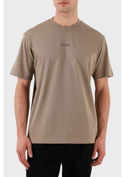 % 100 Pamuk Oversize Bisiklet Yaka Logolu T Shirt Erkek T Shirt 50519368 334