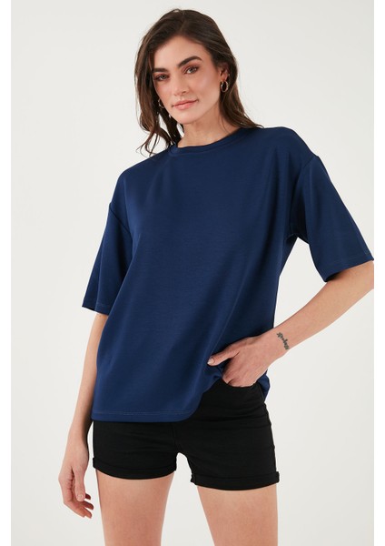 Streç Oversize Fit Bisiklet Yaka T Shirt Bayan T Shirt 5865911 fiyatları