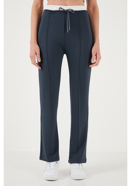 Streç Slim Fit Yüksek Bel Geniş Paça Çimalı Eşofman Altı Bayan Eşofman Altı 5866078