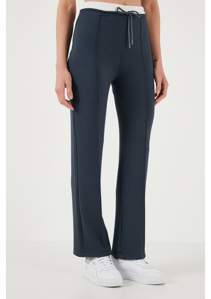 Streç Slim Fit Yüksek Bel Geniş Paça Çimalı Eşofman Altı Bayan Eşofman Altı 5866078