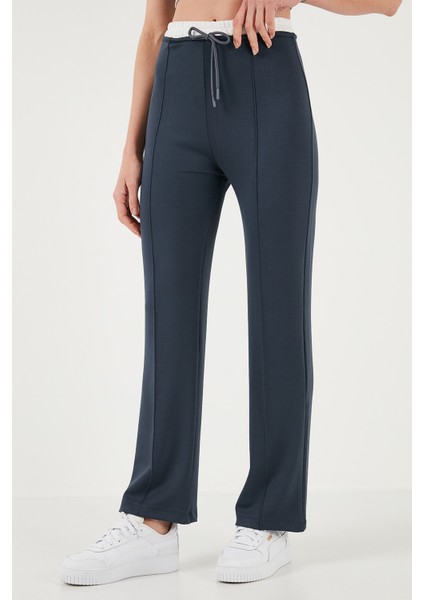 Streç Slim Fit Yüksek Bel Geniş Paça Çimalı Eşofman Altı Bayan Eşofman Altı 5866078