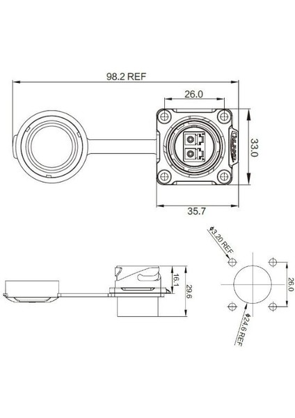 DH-24-JLC213SX-43-401 Su Geçirmez Fiber Optik Konnektör - Dişi fiyatları