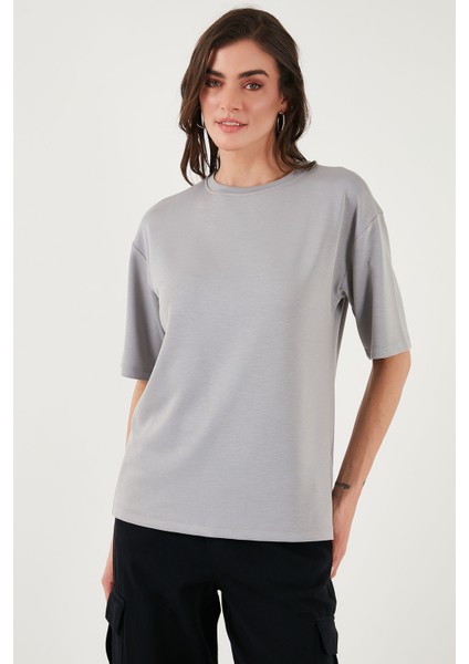 Streç Oversize Fit Bisiklet Yaka T Shirt Bayan T Shirt 5865911 indirimleri