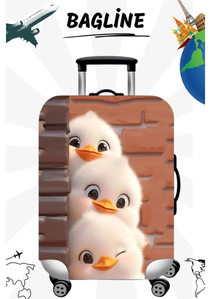 Likralı Esnek Kumaş Ördek Baskılı Dayanıklı Valiz ve Bavul Kılıfı indirimleri