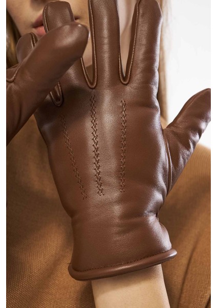 Kürklü Unisex Deri Eldiven 23EL01