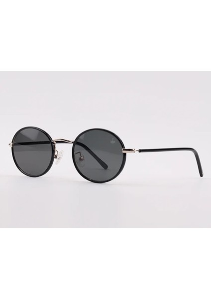 LL 1148 Unisex Güneş Gözlüğü Yuvarlak Çerçeve Metal Gözlük UV400 Siyah