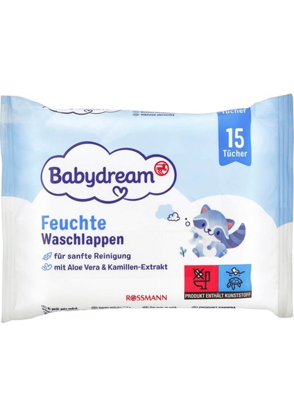 Bebek Islak Mendil Hassas Cilt, Aloe Veralı 15'li