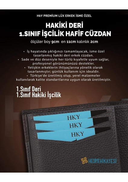 Premium Lüx Deri Isme Özel Erkek Cüzdan