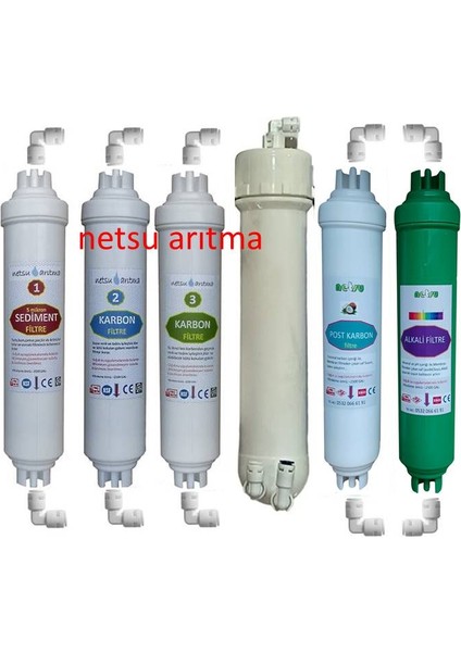 -Bms Uyumlu/Muadil Su Arıtma Cihazı Filtresi, 2(10) Inç (küçük) 6'lı Filtre Seti