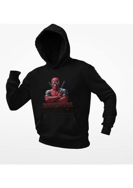 Deatpool Baskılı Kapşonlu Sweatshirt fiyatları