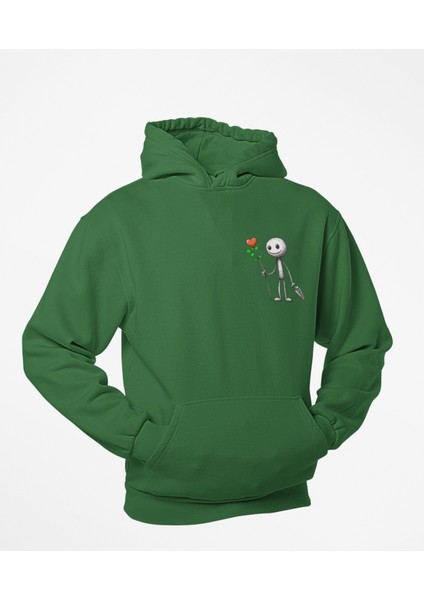 Kapüşonlu Çöp Adam Baskılı Sweatshirt