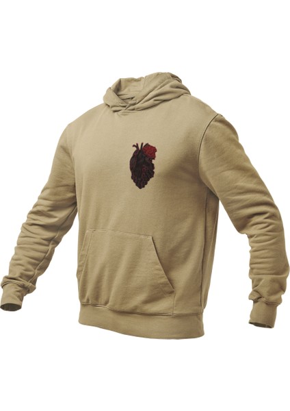 Birleşik Çift El Kalp Temalı Kapşonlu Sweatshirt