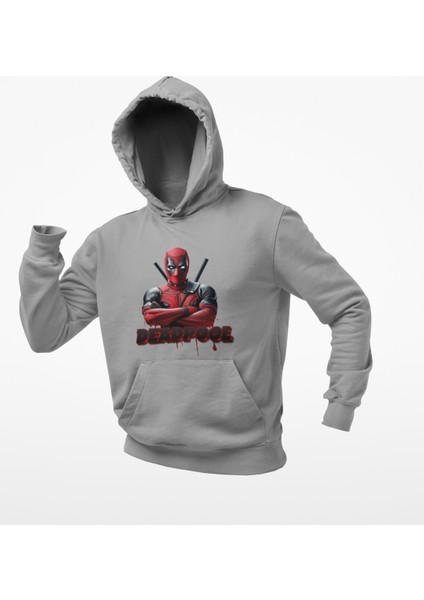 Deatpool Baskılı Kapşonlu Sweatshirt fiyatları