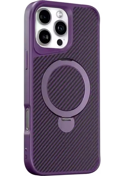 iPhone 16 Pro Carbon Standlı 360 Premıum Megsafe Kılıf