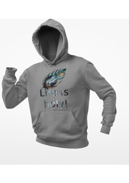 Life Is Holy!(Hayat Kutsaldır) Geyikli Tüy Temalı Sweatshirts