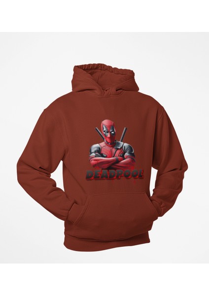 Deatpool Baskılı Kapşonlu Sweatshirt