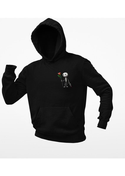 Kapüşonlu Çöp Adam Baskılı Sweatshirt