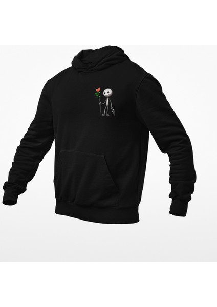 Kapüşonlu Çöp Adam Baskılı Sweatshirt modelleri