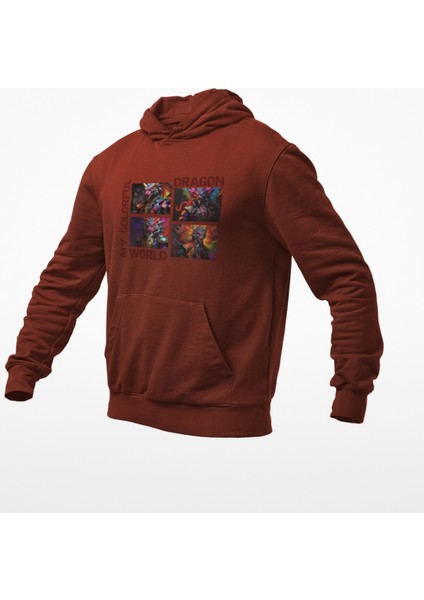 4 Parçalı Renklerin Lordu Ejderha Kanguru Cepli Sweatshirt fiyatları