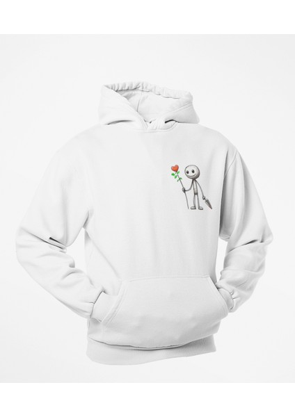 Kapüşonlu Çöp Adam Baskılı Sweatshirt