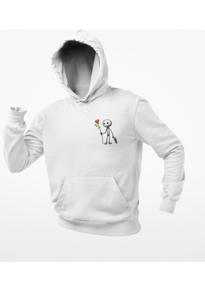 Kapüşonlu Çöp Adam Baskılı Sweatshirt modelleri