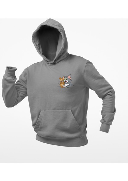 Tom ve Jerry Kapşonlu Sweatshirt