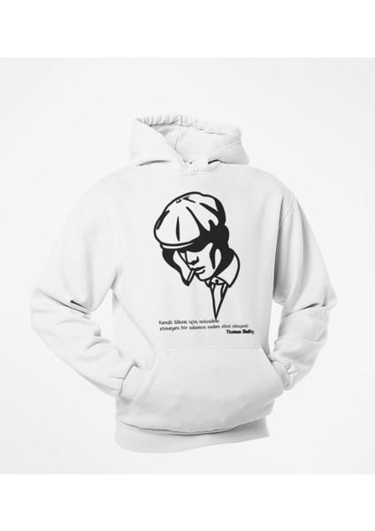 Kara Kalem Temalı Thomas Shelby 3 Iplik Sweatshirt