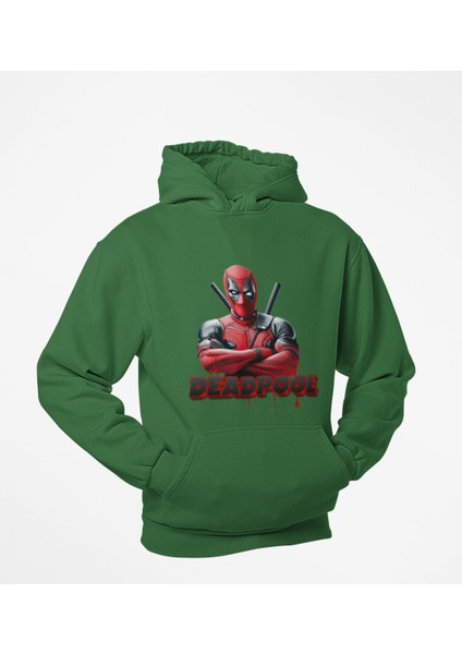 Deatpool Baskılı Kapşonlu Sweatshirt