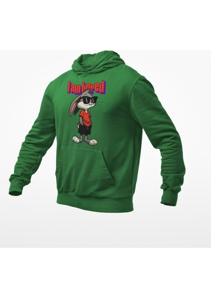 I Am Bored(Sıkıldım) Elleri Cebinde Tavşan Baskılı Sweatshirt Modelleri