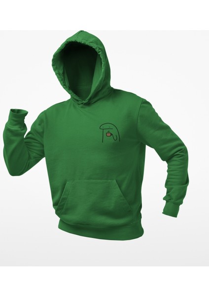 Elinde Kahve Kupalı Emoji Baskılı Sweatshirts