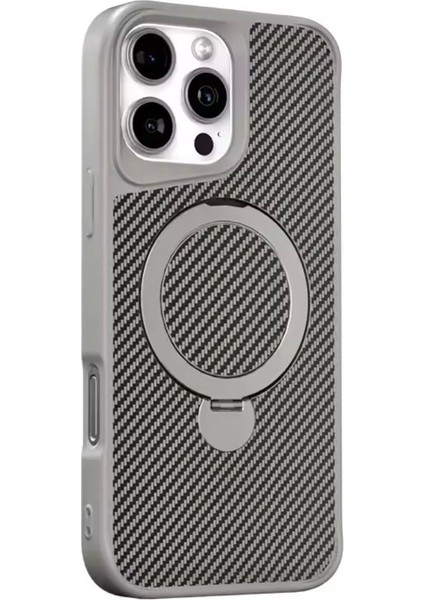 iPhone 15 Pro Max Carbon Standlı 360 Premıum Megsafe Kılıf
