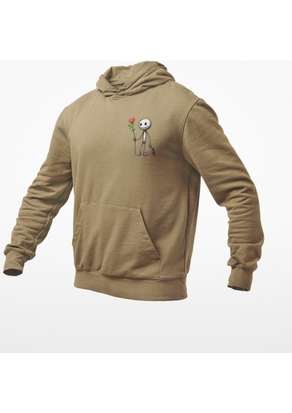 Kapüşonlu Çöp Adam Baskılı Sweatshirt