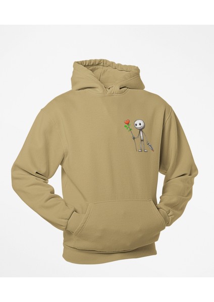 Kapüşonlu Çöp Adam Baskılı Sweatshirt