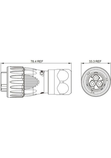 DH-24-J03PE-03-001 3-Pin Su Geçirmez Konnektör - Dişi