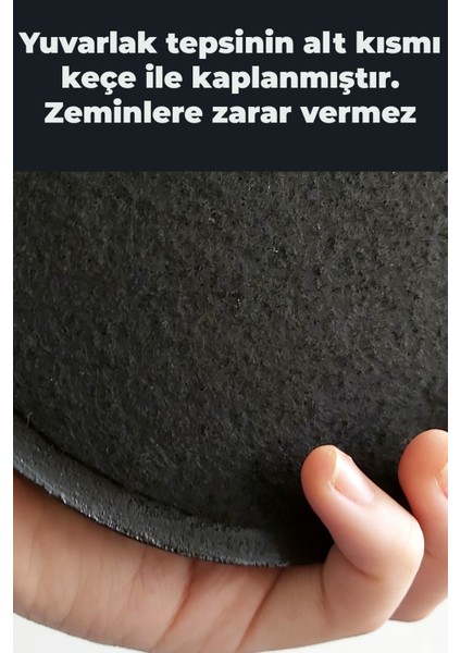 Minimalist Antrasit Gri Dekorasyon Seti - Vazo, Çok Amaçlı Kapaklı Kutu ve Yuvarlak Sunumluk Tepsi fırsatları