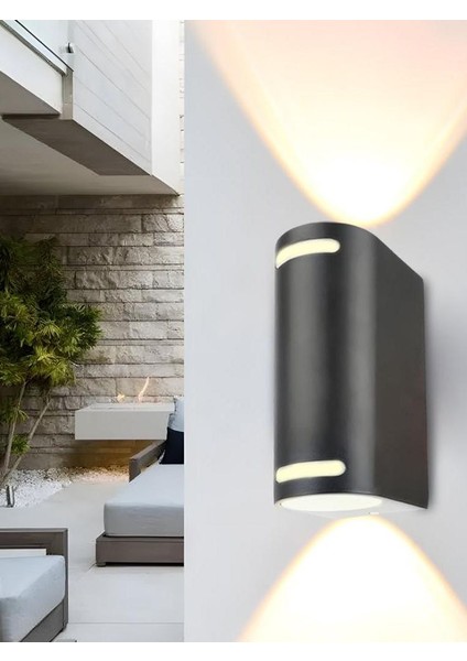 Alüminyum Çift Yönlü, Elektrikle Çalışır, 14 Watt Beyaz Işık Iç ve Dış Mekan Bahçe Balkon Salon Apliği