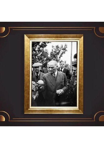 Özel Altın Seri Atatürk Paspartulu Tablo BN293