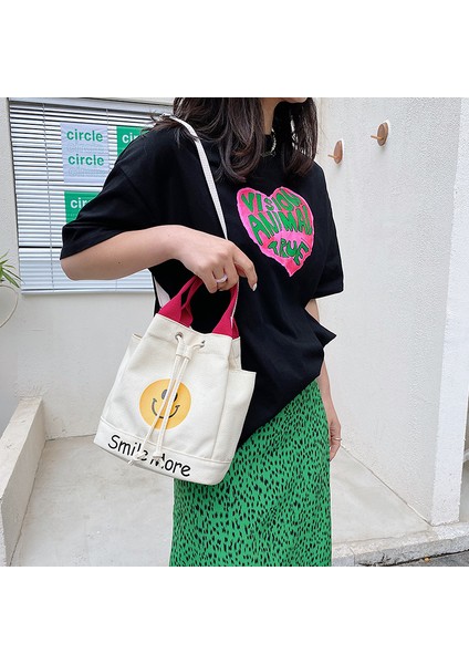 Basit Gülen Yüz Baskılı Omuz ve Çapraz Çanta (Yurt Dışından)