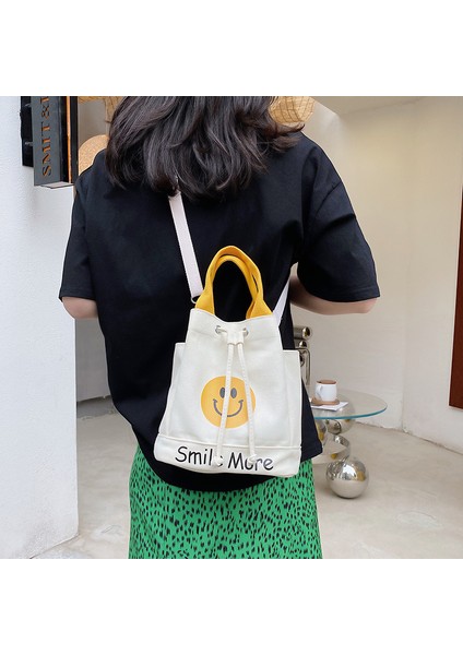 Basit Gülen Yüz Baskılı Omuz ve Çapraz Çanta (Yurt Dışından)