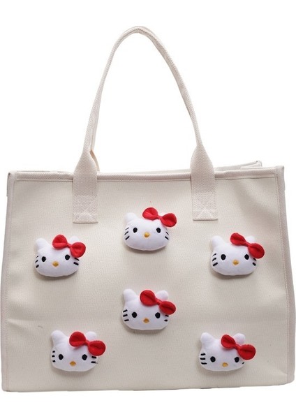 Kedi Kız Stili Kanvas Omuz Çantası (Yurt Dışından)