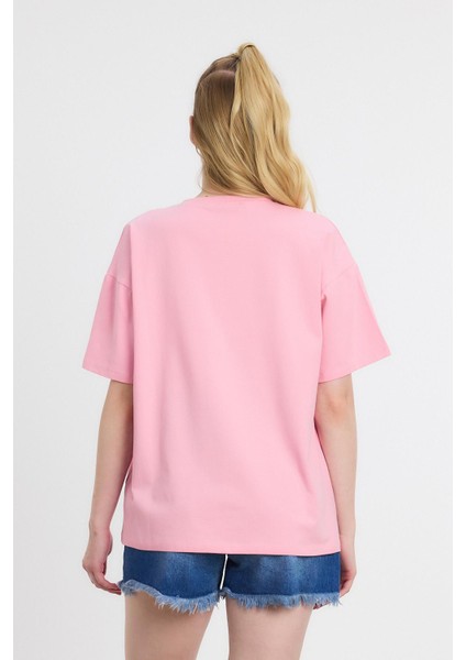 2150-21 Çiçek Nakışlı Tişört Pembe indirimleri