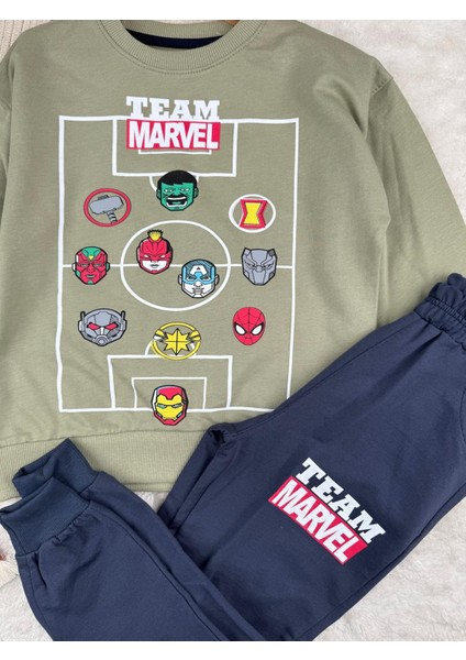 Team Karakter Baskılı Marvel 2 Iplik Mevsimlik Erkek Çocuk Ikili Takım modelleri