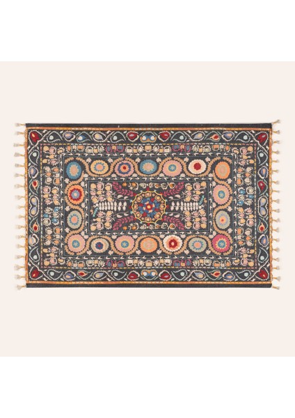 Palrı Pamuk Pamuk %100 Pamuk Kilim 120x180 Cm Siyah