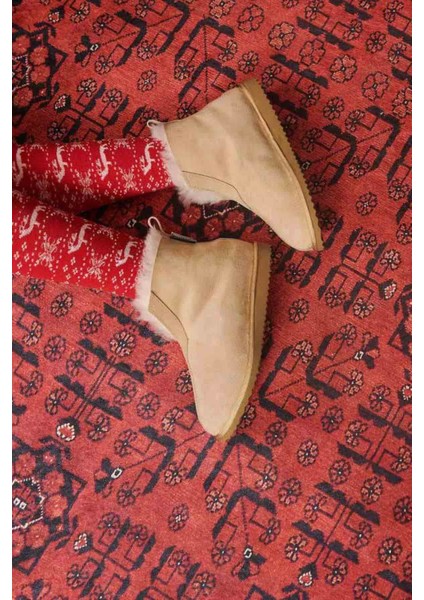 Hakiki Süet İçi Kürklü Unisex Panduf 191200