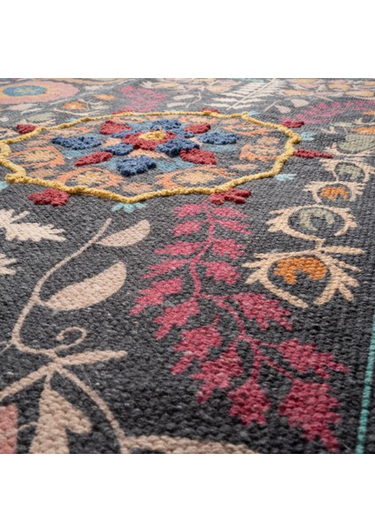 Palrı Pamuk %100 Pamuk Kilim 80X150 cm Siyah modelleri