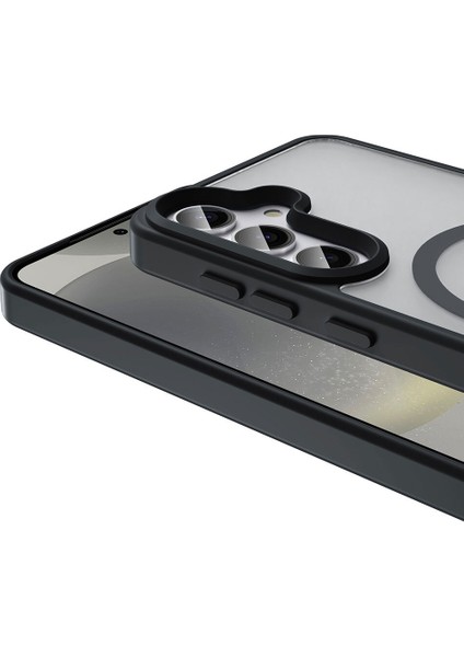 Galaxy S25 Plus Kılıf Magsafe Şarj Özellikli Mat Arka Yüzey Sio Kapak - Mavi modelleri